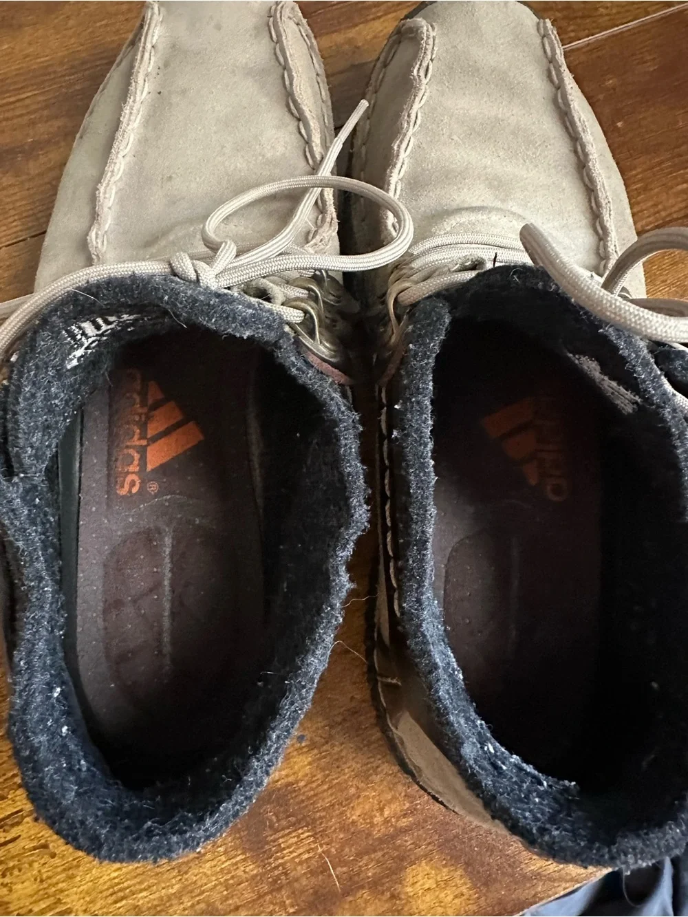 Men's Adidas Anzo Low Suede Moccasin Style Lace-Up Shoes in Tan
